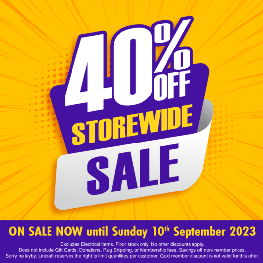Lincraft 40% off storewide sale